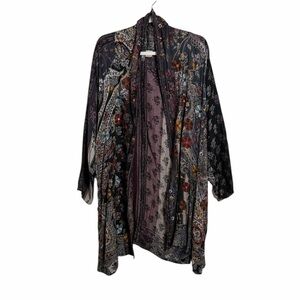 Anu Open Front Cardigan Paisley Floral Size Medium